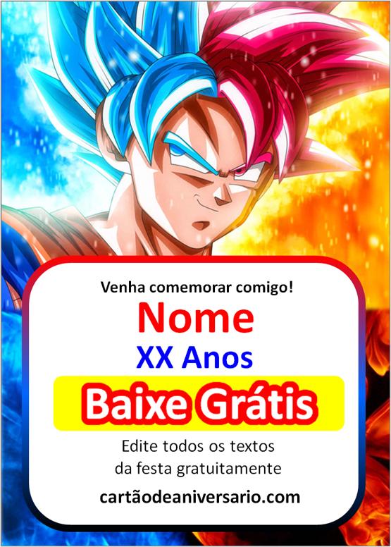 convite dragon ball super