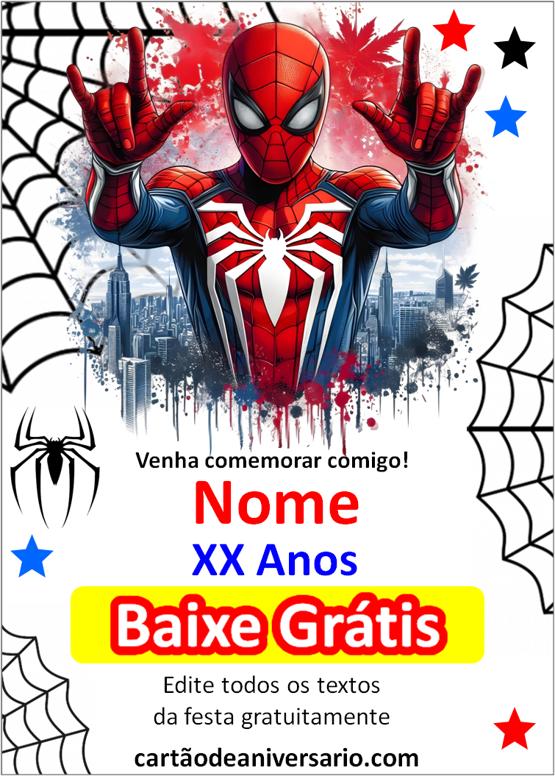 convite homem aranha virtual