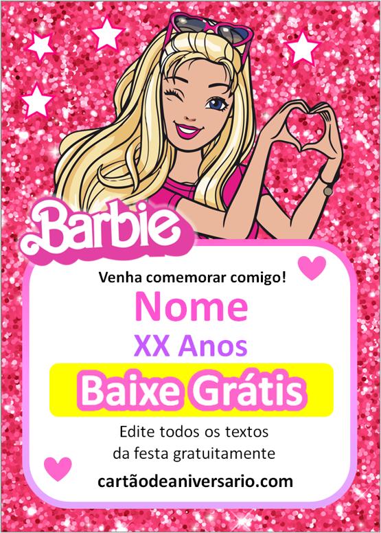 Convite de Aniversário da Barbie