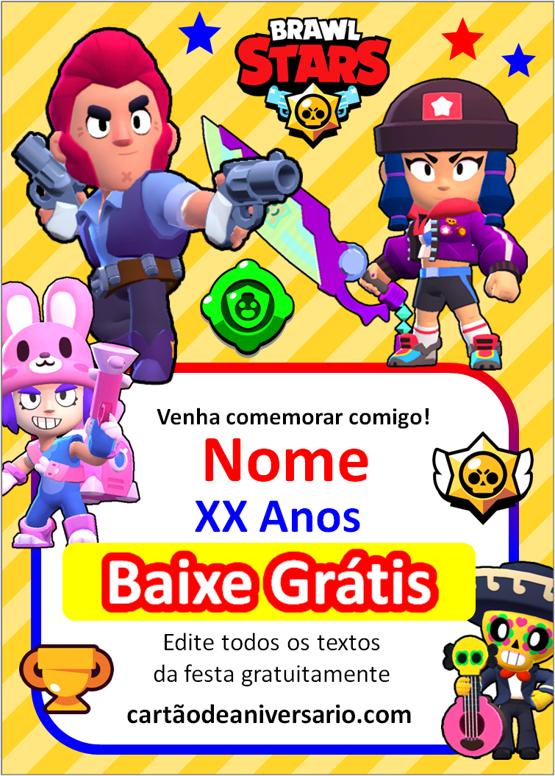 convite digital brawl stars